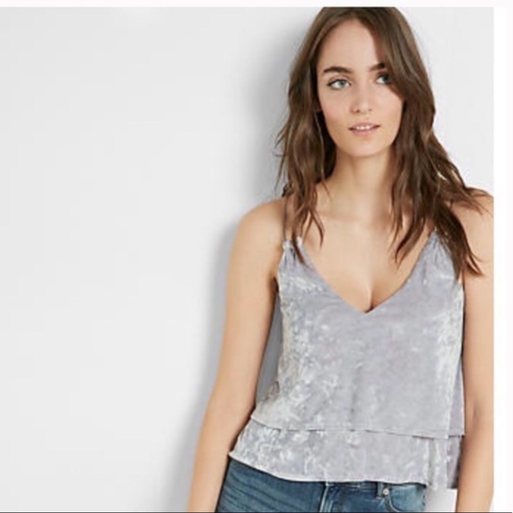 Express light purple crushed velvet top